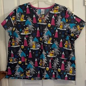 Like New..Winnie Pooh scrub top 3xl